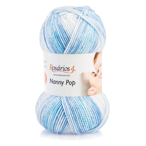 Fio de tricot ROSÁRIOS 4 Nanny Pop 100g azul mesclado 37
