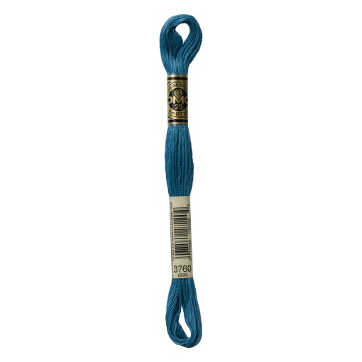 Linha de bordar DMC Mouliné 117MC azul médio 3760