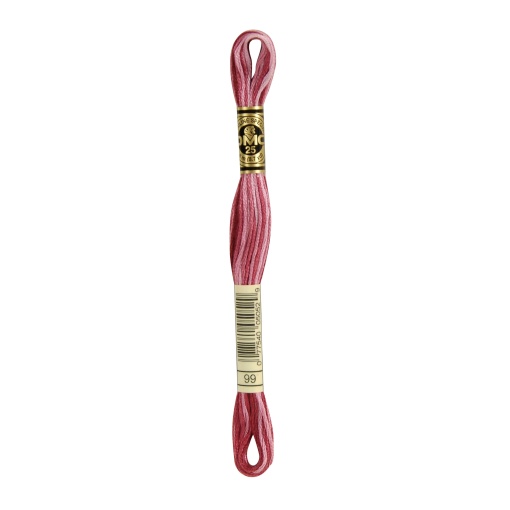 Linha de bordar DMC Mouliné 117MC rosa claro mesclado 99
