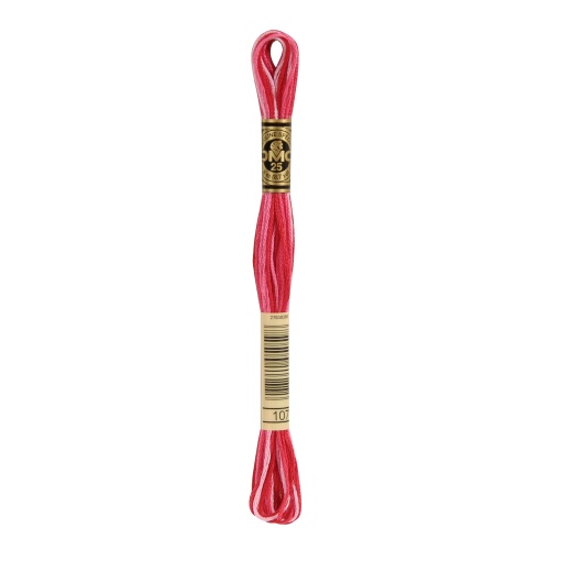 Linha de bordar DMC Mouliné 117MC rosa fúcsia mesclado 107