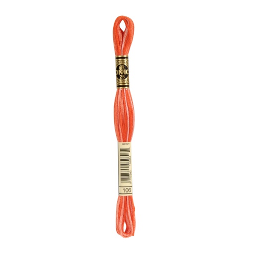 Linha de Bordar DMC Mouliné 117MC Laranja Mesclado 106