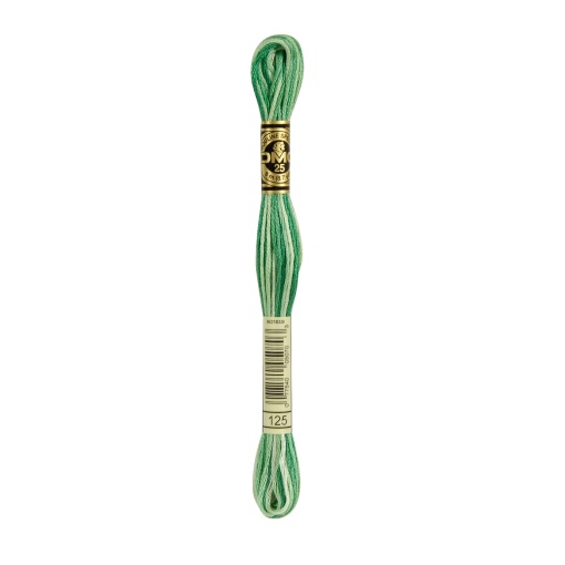 Linha de bordar DMC Mouliné 117MC verde mesclado 125