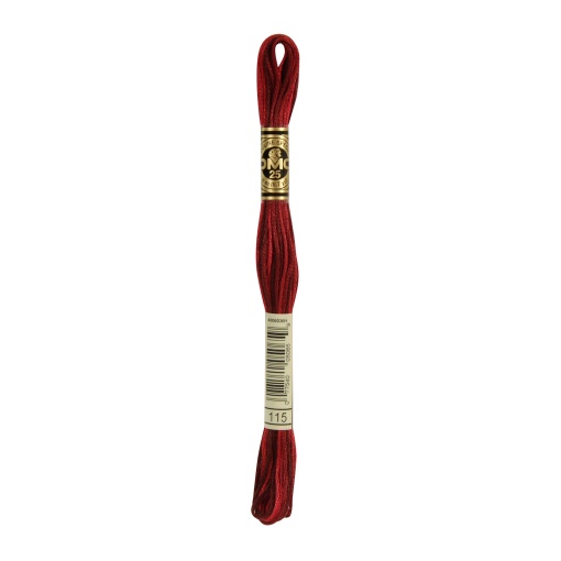 Linha de bordar DMC Mouliné 117MC bordeaux mesclado 115