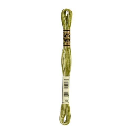 Linha de bordar DMC Mouliné 117MC verde mesclado 94