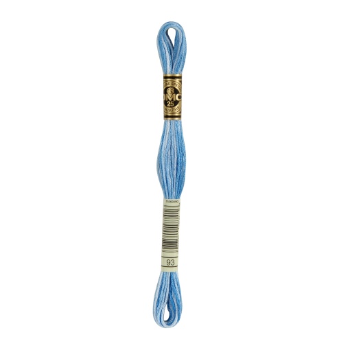 Linha de bordar DMC Mouliné 117MC azul mesclado 93