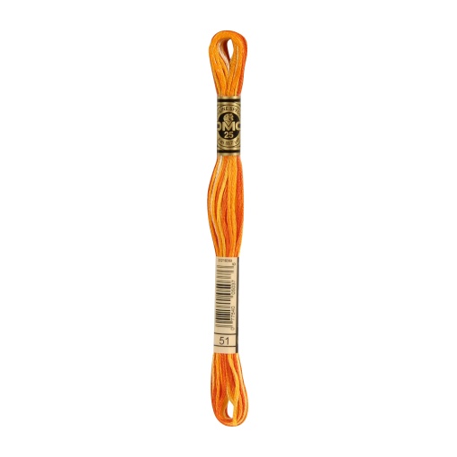 Linha de Bordar DMC Mouliné 117MC Laranja Mesclado 51