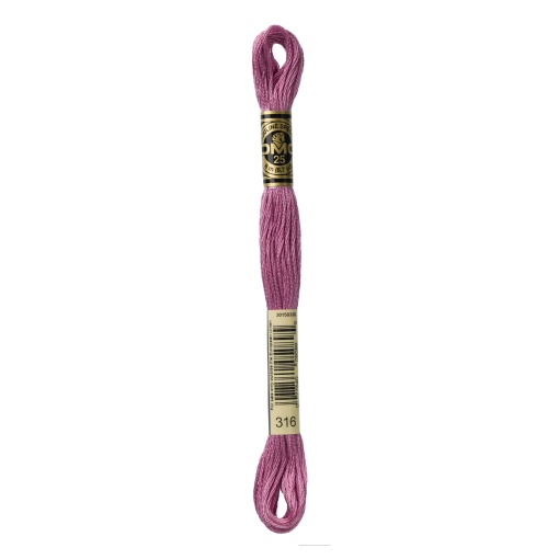 Linha de bordar DMC Mouliné 117MC rosa 316