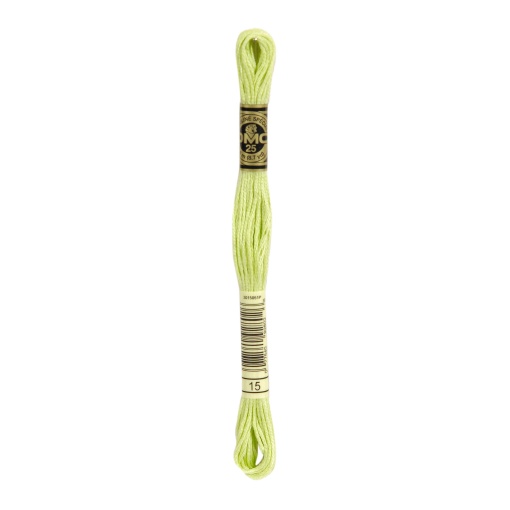 Linha de bordar DMC Mouliné 117MC verde claro 15