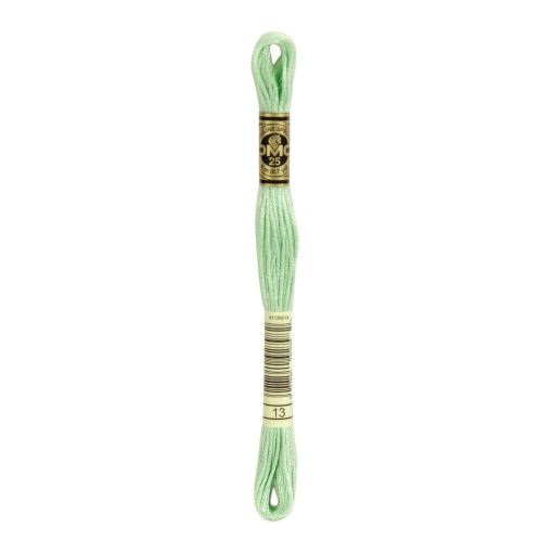 Linha de bordar DMC Mouliné 117MC verde 13
