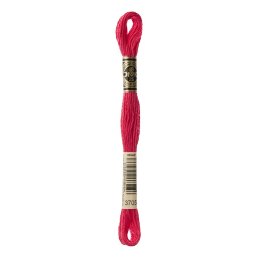 Linha de bordar DMC Mouliné 117MC vermelho 3705