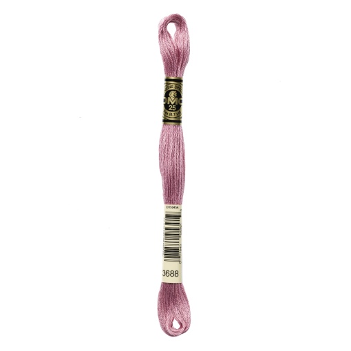 Linha de bordar DMC Mouliné 117MC rosa 3688