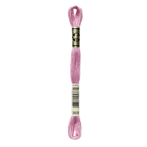 Linha de bordar DMC Mouliné 117MC rosa 3608