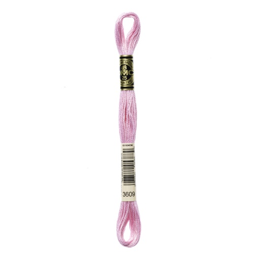 Linha de bordar DMC Mouliné 117MC rosa 3609
