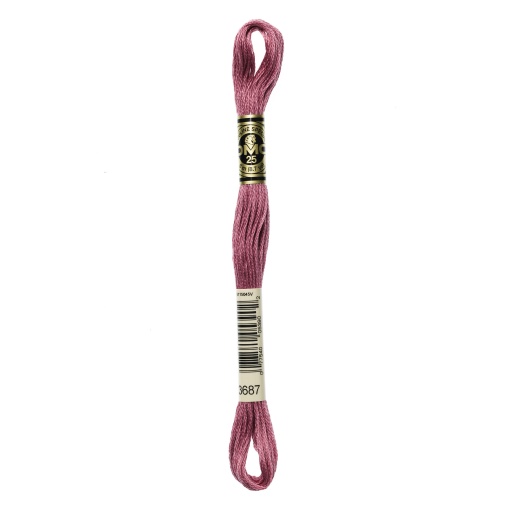 Linha de bordar DMC Mouliné 117MC rosa 3687