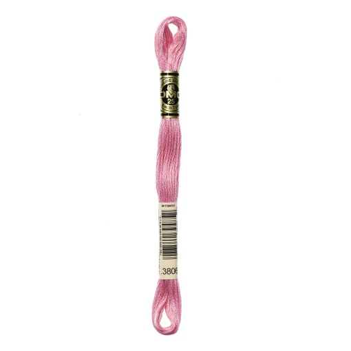 Linha de bordar DMC Mouliné 117MC rosa 3806
