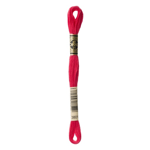 Linha de bordar DMC Mouliné 117MC vermelho 3801