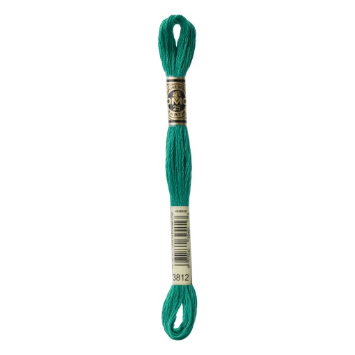 Linha de bordar DMC Mouliné 117MC verde 3812