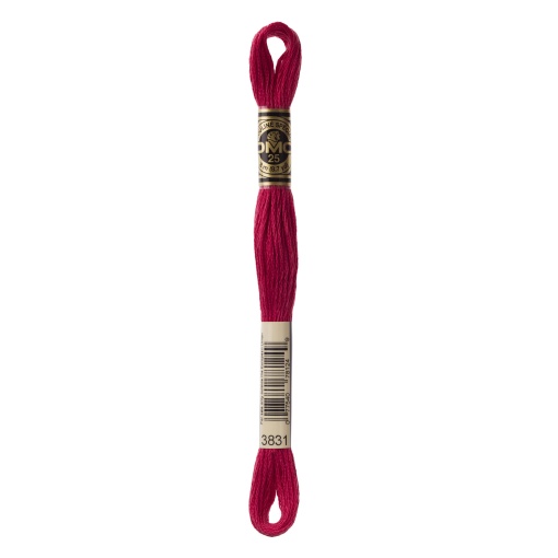 Linha de bordar DMC Mouliné 117MC rosa 3831