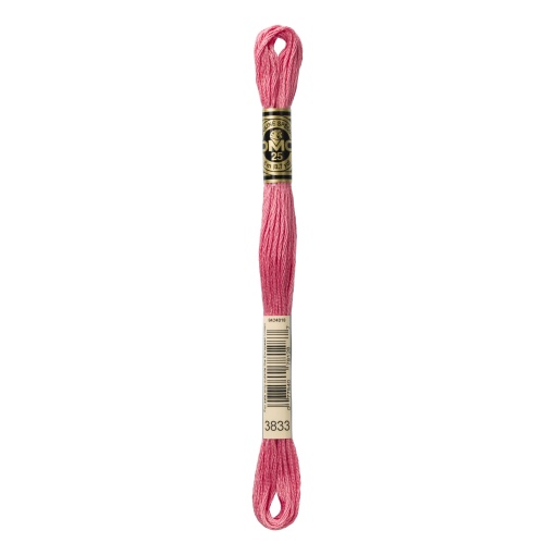 Linha de bordar DMC Mouliné 117MC rosa 3833