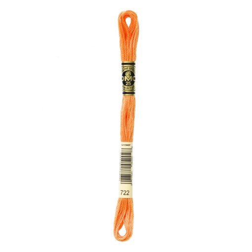 Linha de Bordar DMC Mouliné 117MC Laranja Claro 722