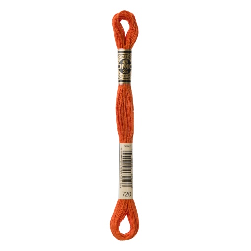 Linha de Bordar DMC Mouliné 117MC Laranja Escuro 720