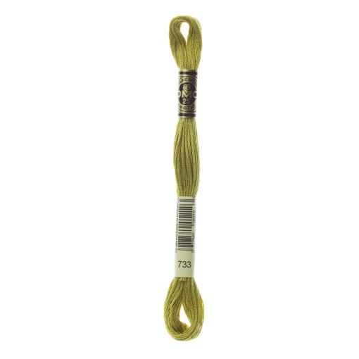 Linha de bordar DMC Mouliné 117MC verde 733