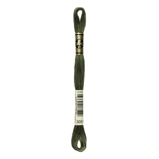 Linha de bordar DMC Mouliné 117MC verde 3051