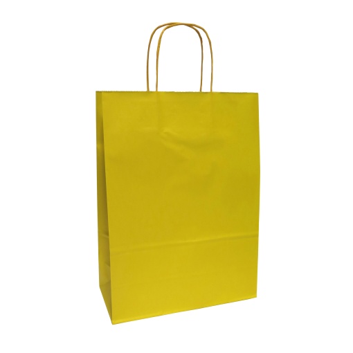 Saco de Papel Asa Torcida 137 Amarelo 27x12x37cm