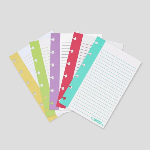 Recarga para Caderno Inteligente A6 Inteligine Pautado Vertical 180g (50 unidades)