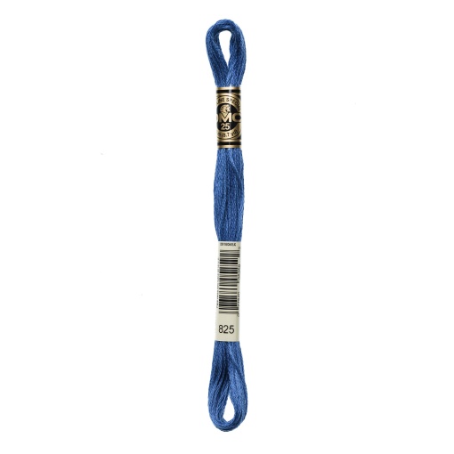 Linha de bordar DMC Mouliné 117MC azul 825