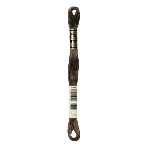 Linha de Bordar DMC Mouliné 117MC Castanho 839