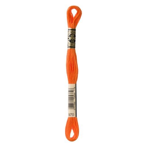 Linha de Bordar DMC Mouliné 117MC Laranja 970