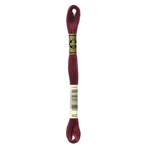 Linha de bordar DMC Mouliné 117MC bordeaux 902