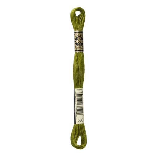 Linha de bordar DMC Mouliné 117MC verde 580