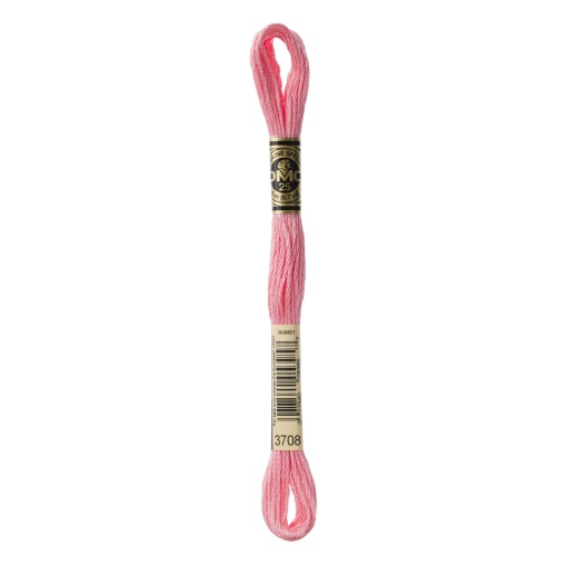 Linha de bordar DMC Mouliné 117MC rosa 3708