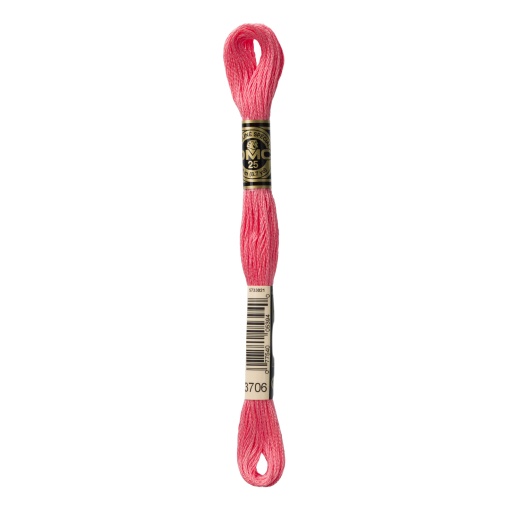 Linha de bordar DMC Mouliné 117MC rosa 3706