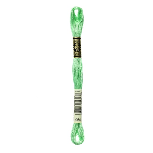 Linha de bordar DMC Mouliné 117MC verde 954