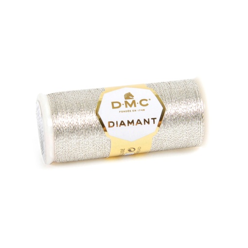Linha de Bordar Metalizada DMC Diamant 380 Prateado D168