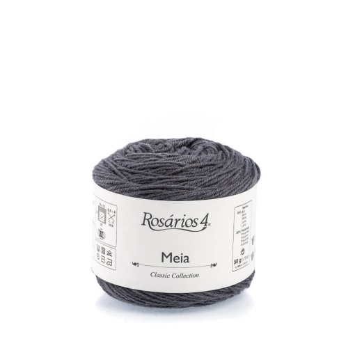 Fio de Tricot Rosários 4 Meia 50g Cinza 10