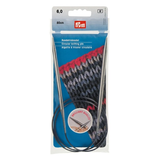 Agulha de tricot circular PRYM 6mm 80cm