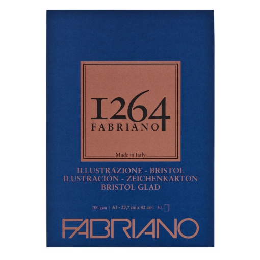 Bloco de Desenho FABRIANO 1264 BRISTOL A3 200g 50 folhas