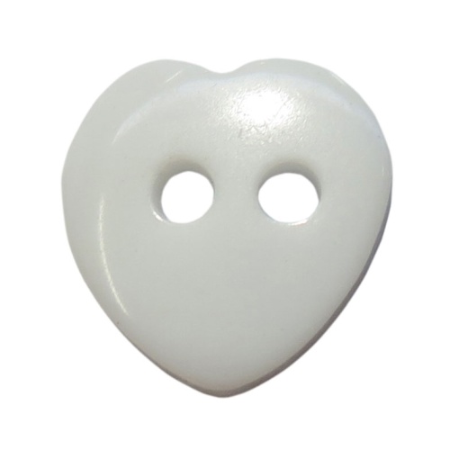 Botão Coração 12mm Branco COSE