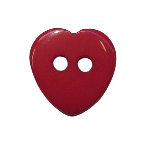 Botão Coração 12mm Vermelho COSE