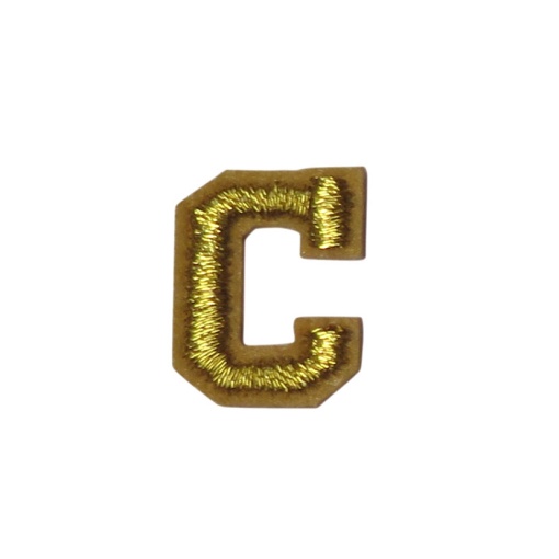 Aplicação de Tecido Termocolante Letra C Dourado