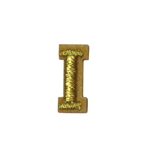 Aplicação de tecido termocolante letra I dourado
