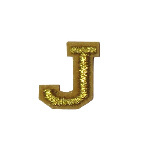 Aplicação de tecido termocolante letra J dourado