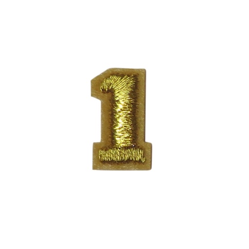 Aplicação de tecido termocolante nº 1 dourado