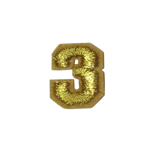 Aplicação de tecido termocolante nº 3 dourado