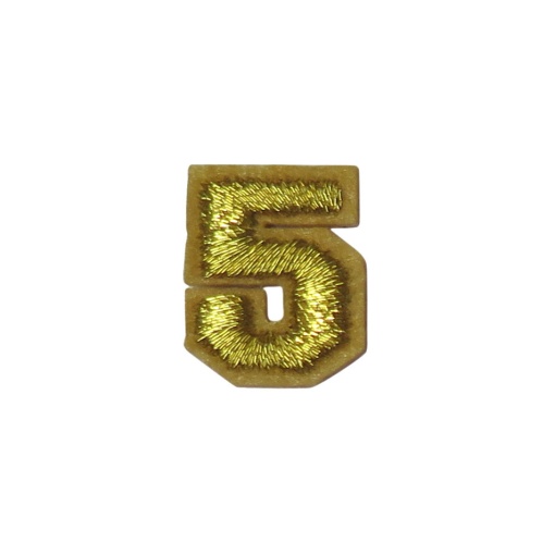 Aplicação de tecido termocolante nº 5 dourado