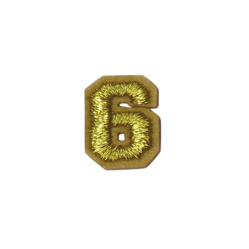 Aplicação de tecido termocolante nº 6 dourado